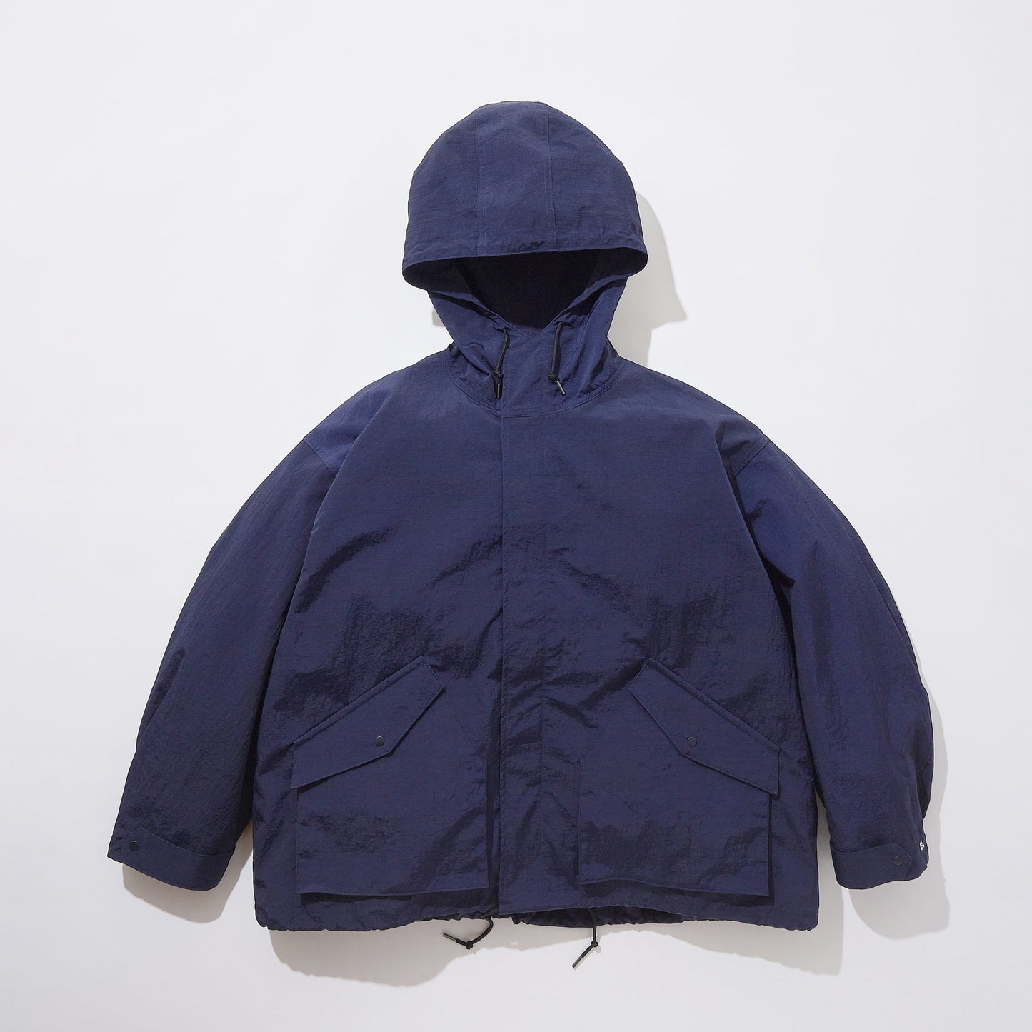 Indigo Nylon Hooded Jacket