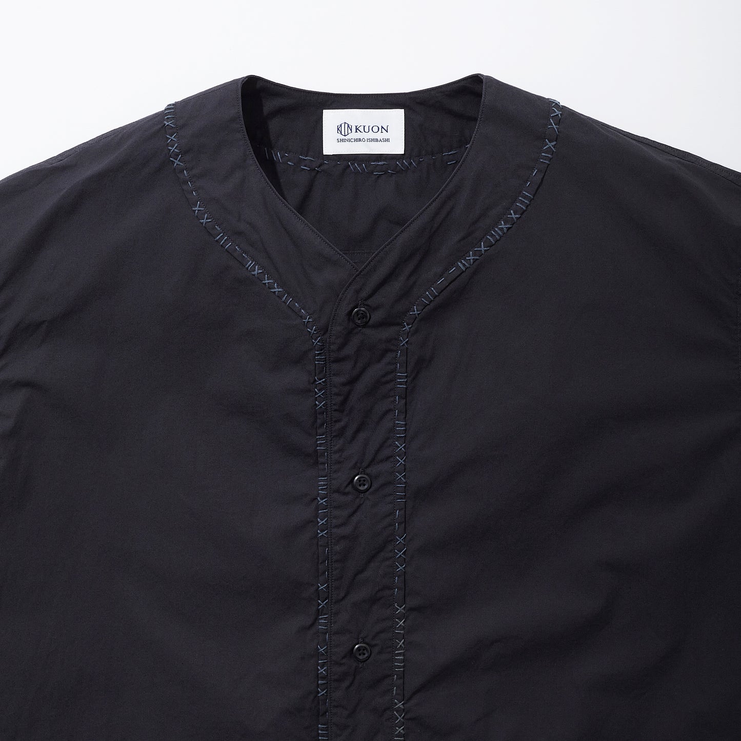 Sashiko Trimmed Koikuchi Shirt
