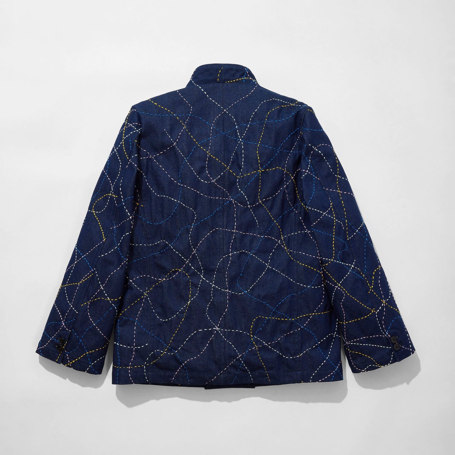 Kimono Collar Sashiko Jacket -Denim-