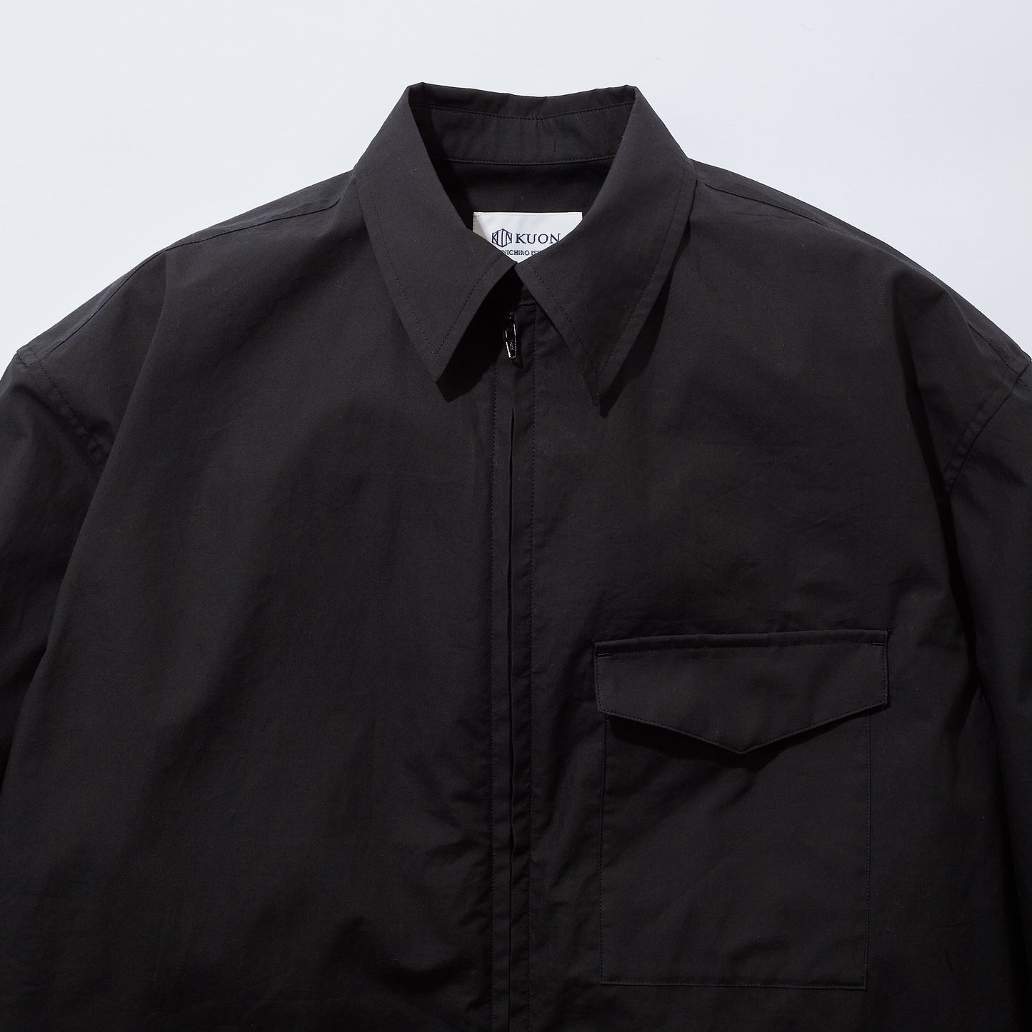 Cotton Poplin Zip-Up Shirt