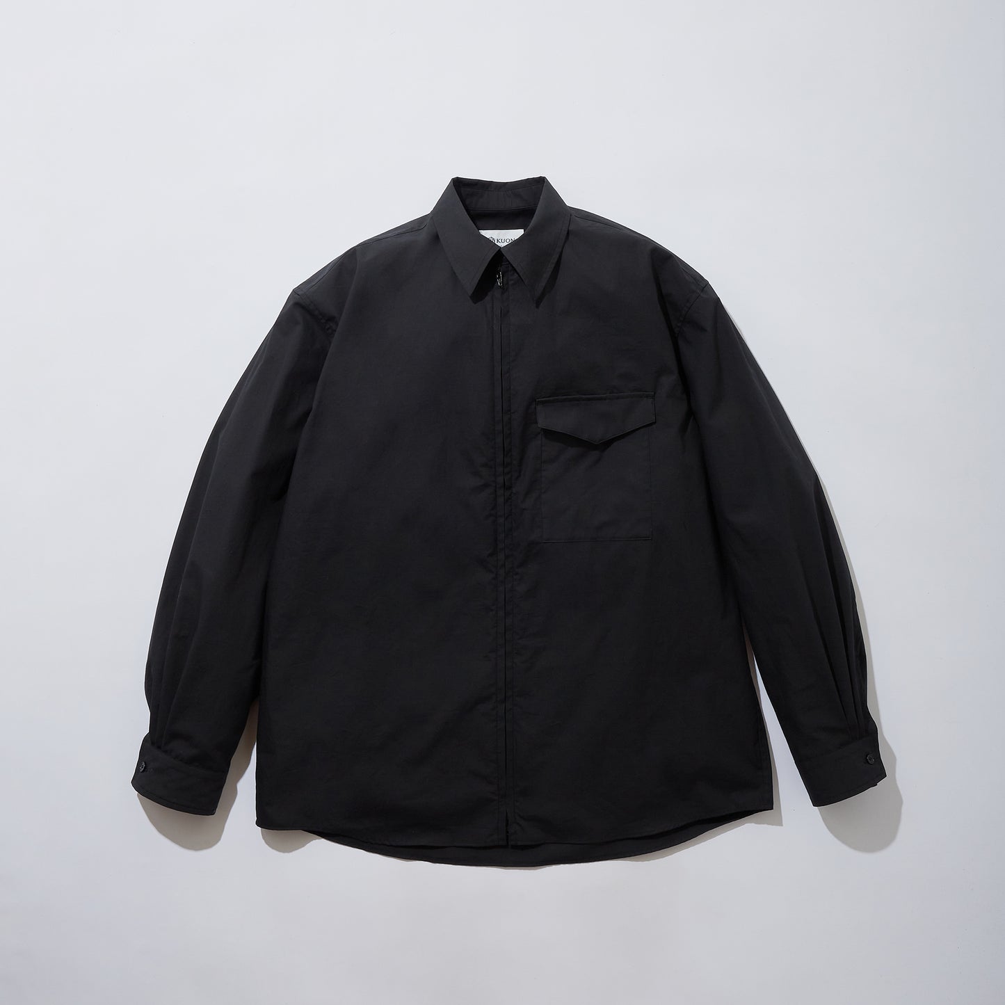 Cotton Poplin Zip-Up Shirt