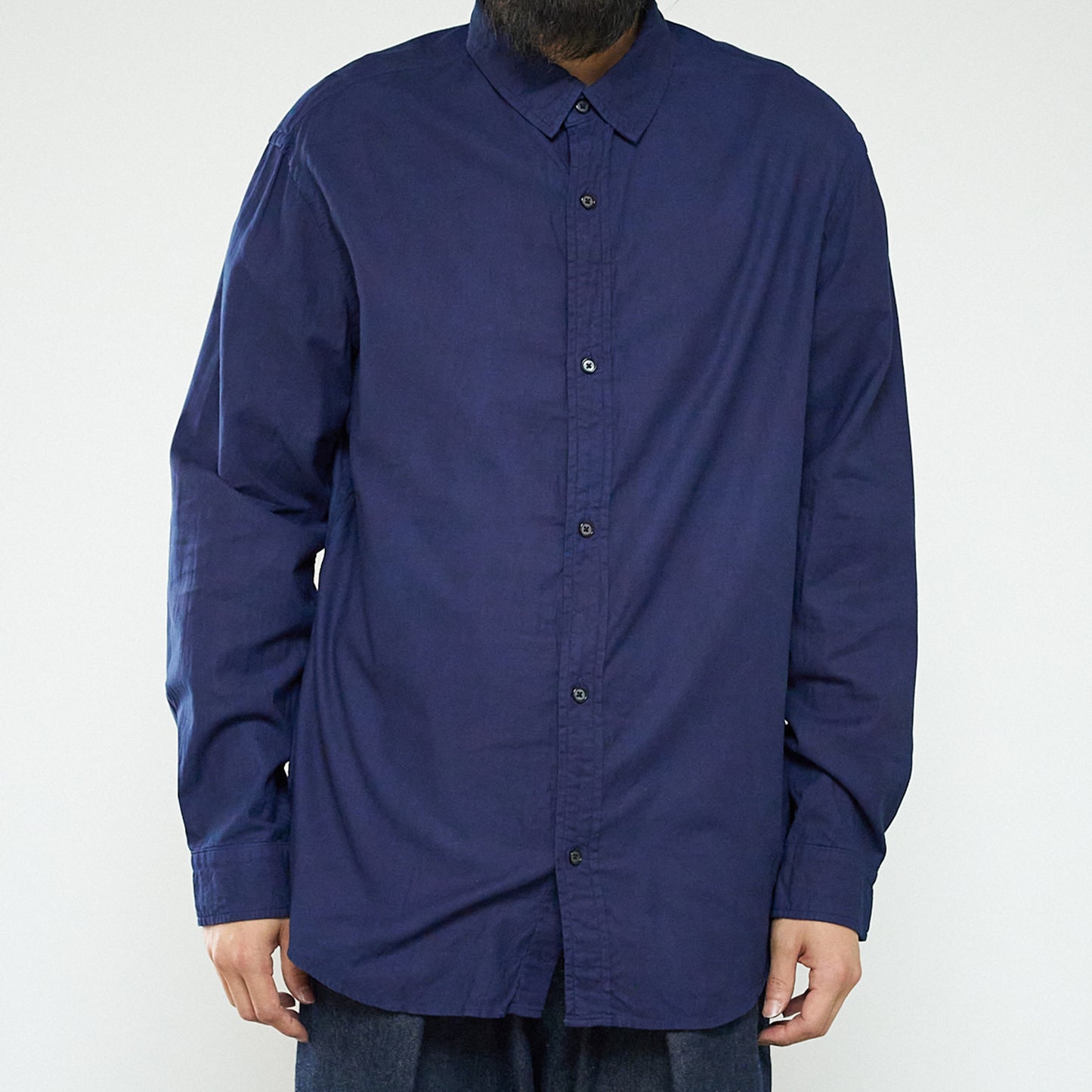 Regular Collar Shirt-Aizome Dark-