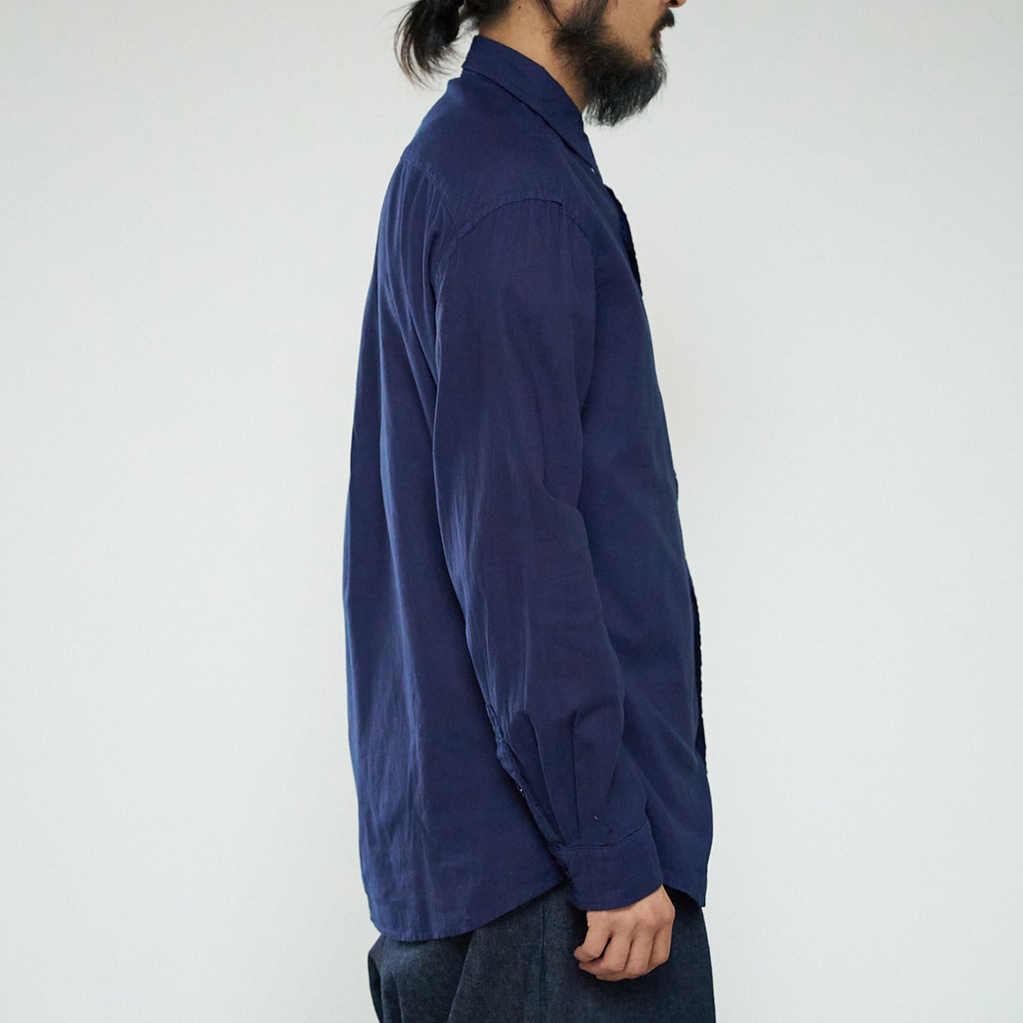 Regular Collar Shirt-Aizome Dark-