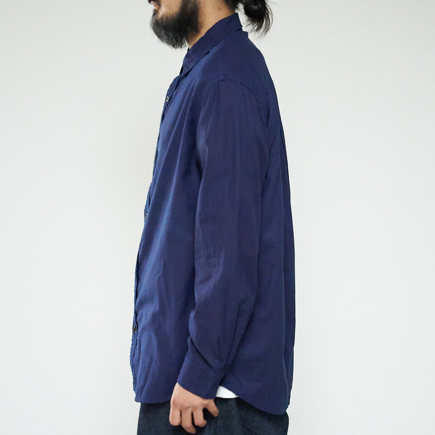 Regular Collar Shirt-Aizome Dark-