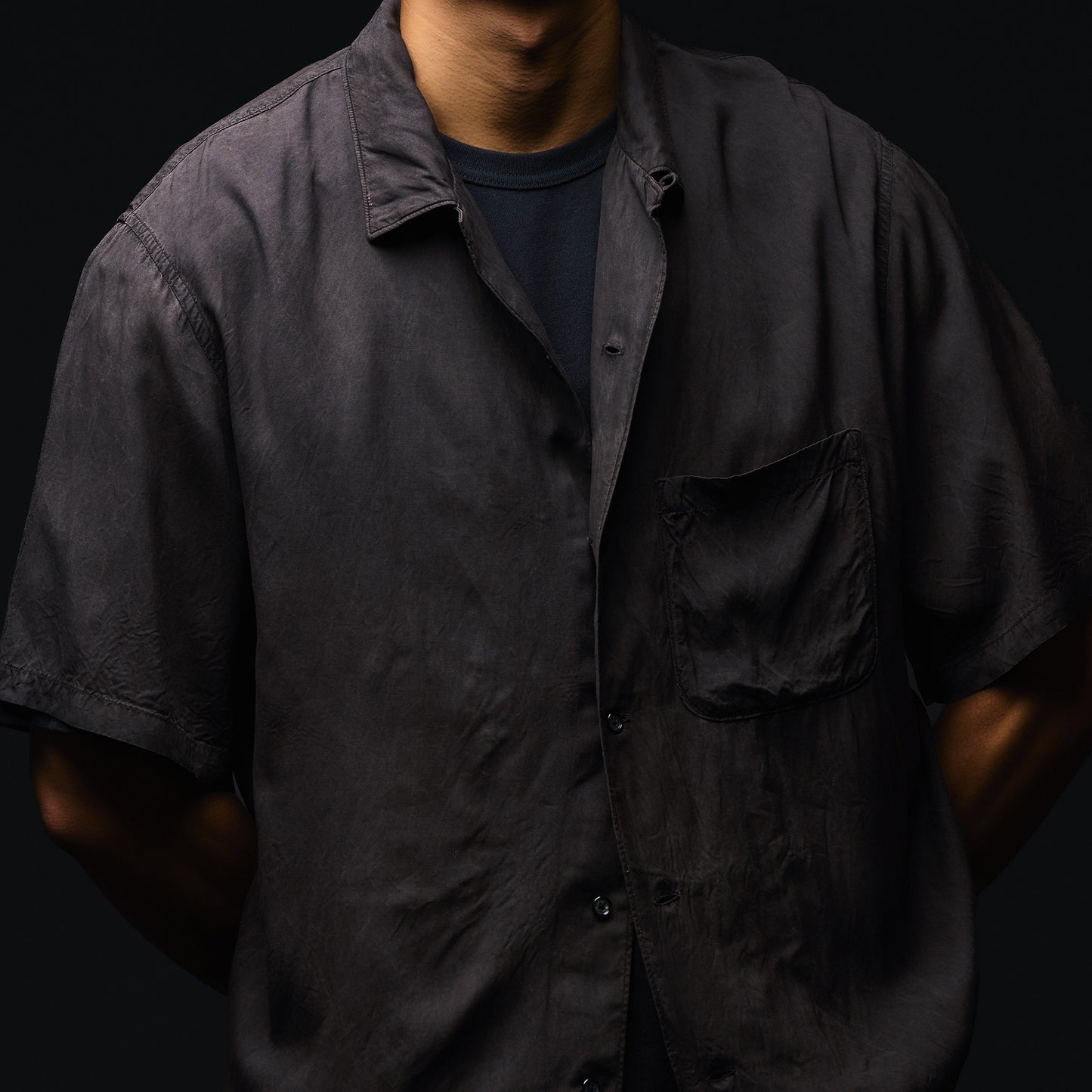 S/S Open Collar Shirt -Dorozome-
