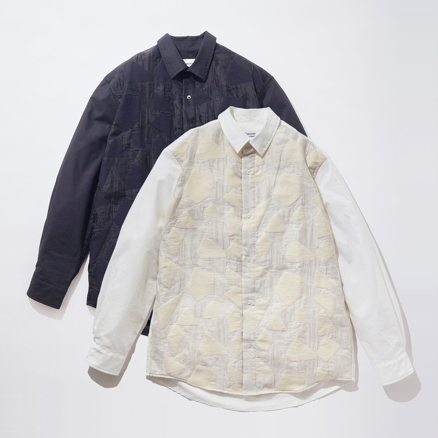 Jacquard Patchwork Regular Collar Shirt