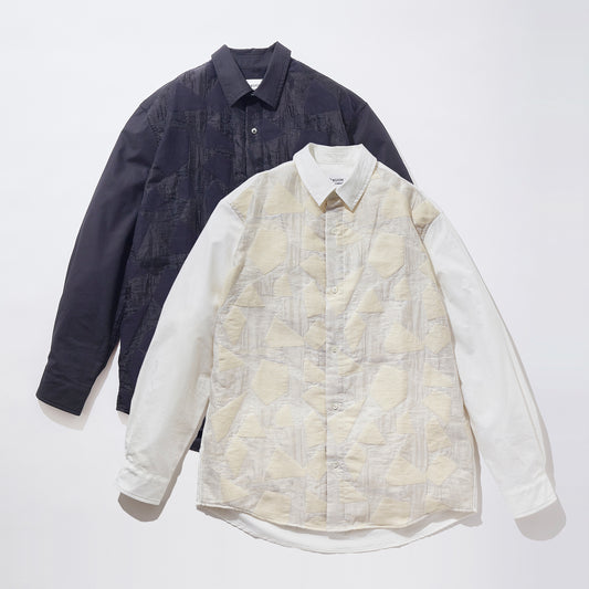 Jacquard Patchwork Regular Collar Shirt