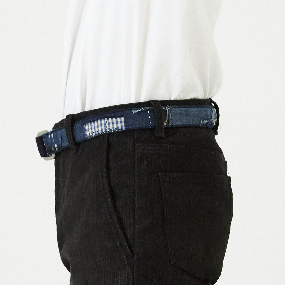 UPCYCLED BORO TYPE02 Double Ring Belt(Navy)