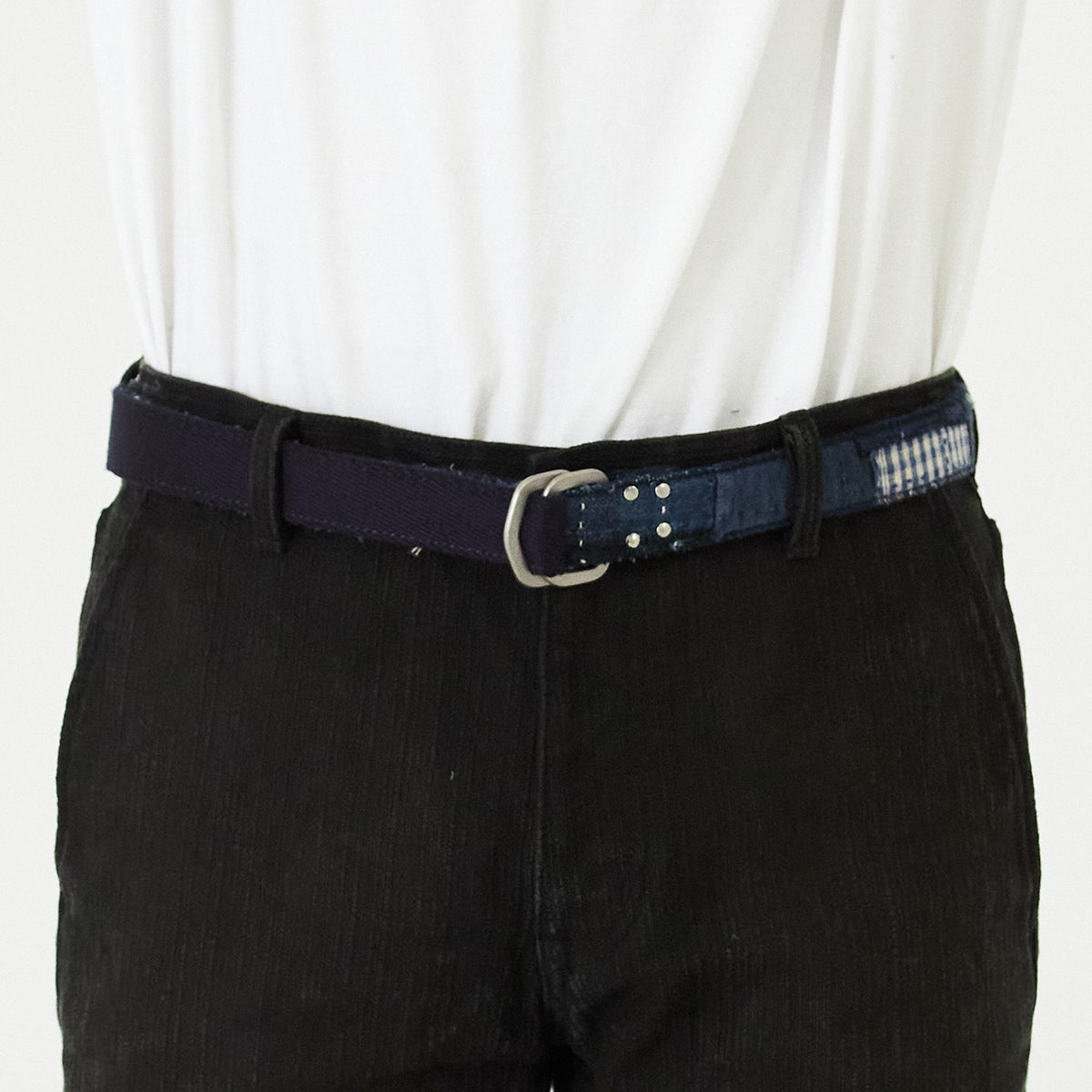 UPCYCLED BORO TYPE02 Double Ring Belt(Navy)