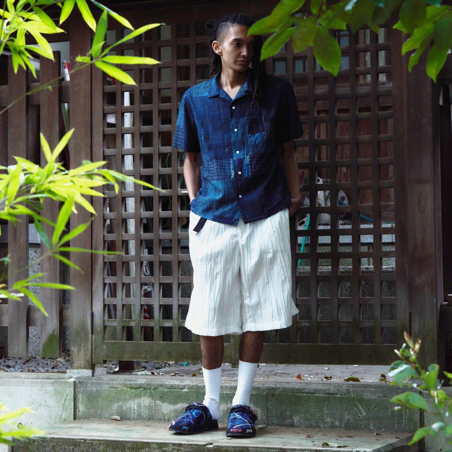 Random Pleated 3/4 Trousers