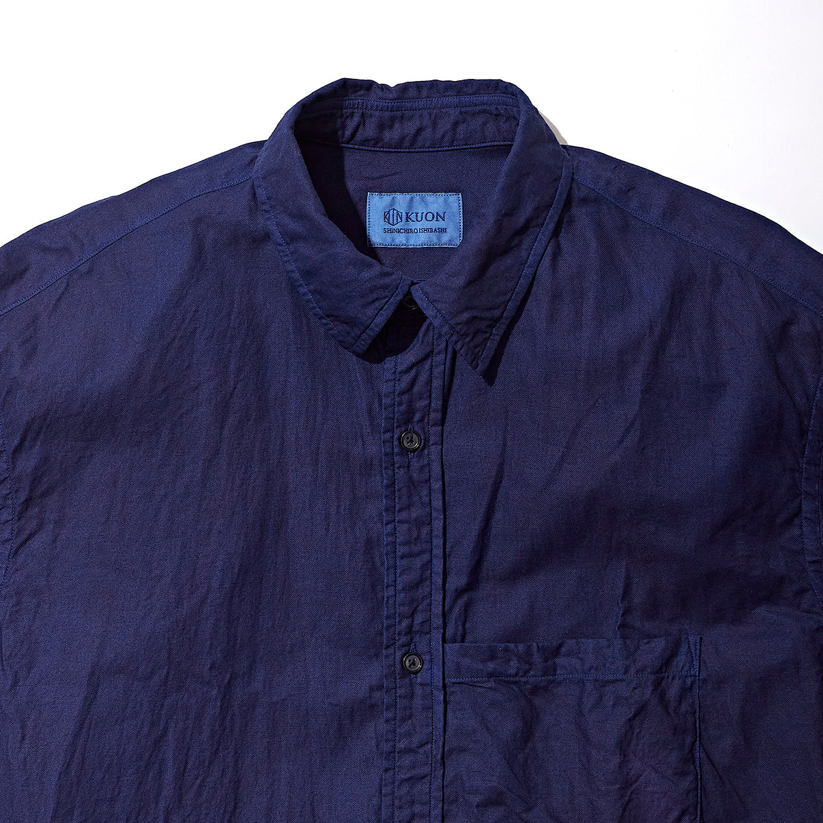 Regular Collar Shirt-AIZOME Dark-