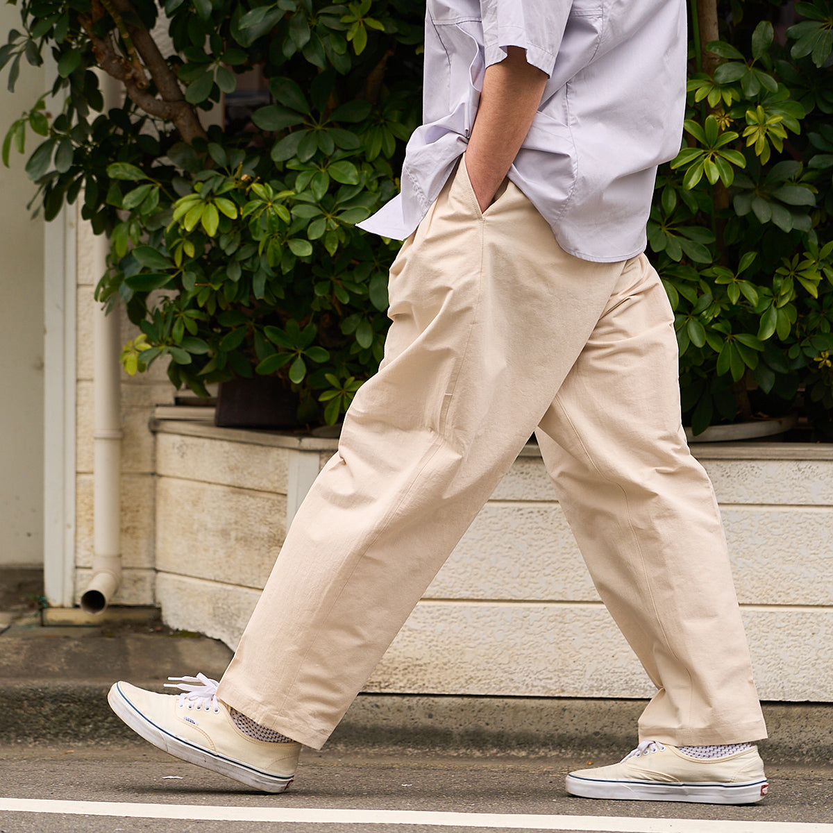 Washi/Cotton Pleated Tapered Trousers – KUON Tokyo