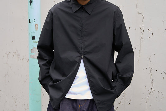 Zip-Up Cotton Shirt