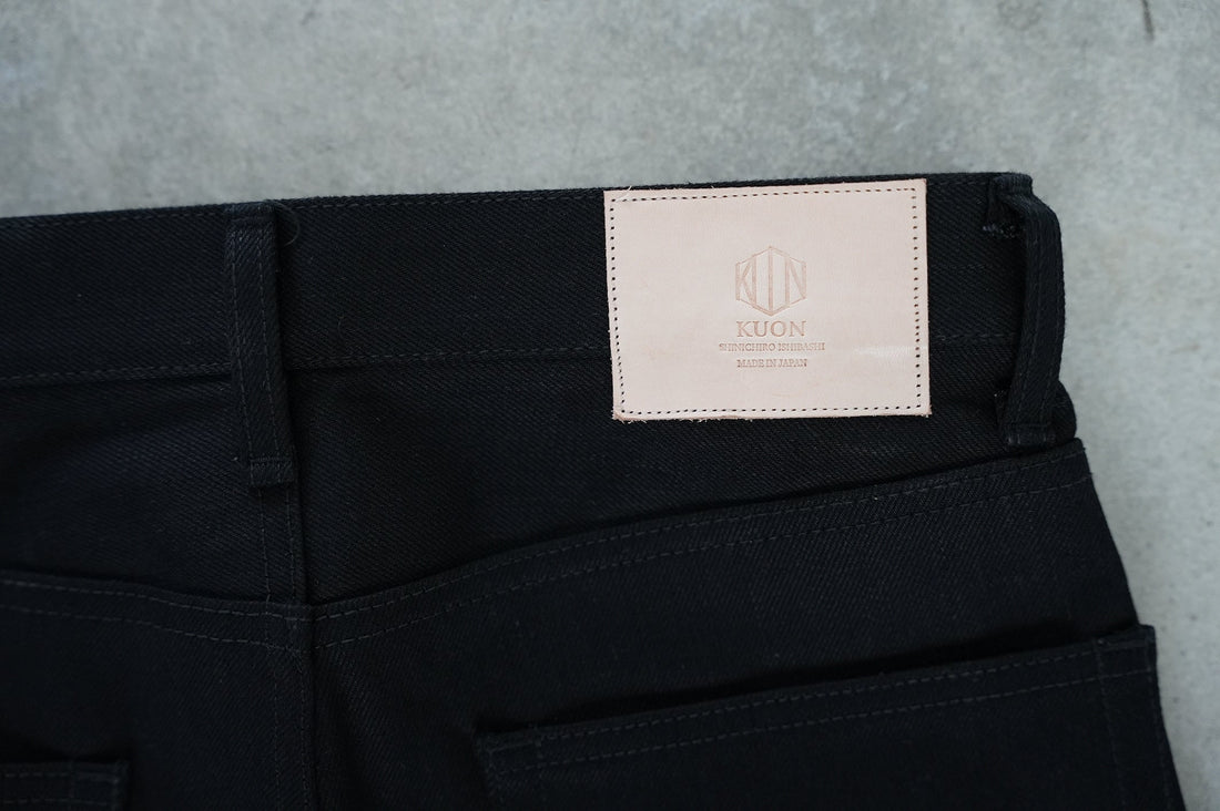 13.5oz Black Selvedge Denim Trousers -Regular Fit Straight-