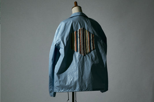 "FOIL COATED Coaches Jacket w/SAKIORI Patch"from SS21 collection