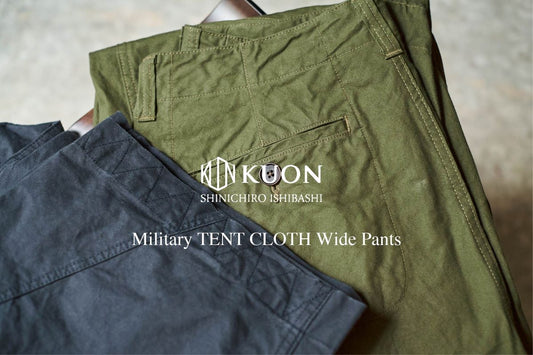 Military tent cloth wide pants will be back on Sat, November 7th
