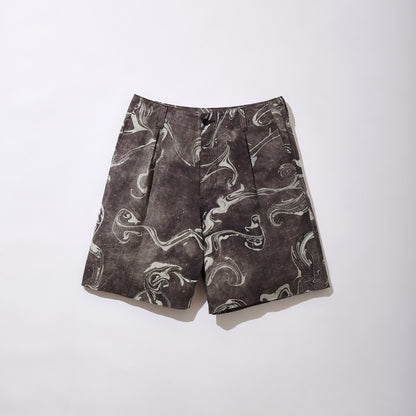 Suminagashi Printed Wide Shorts
