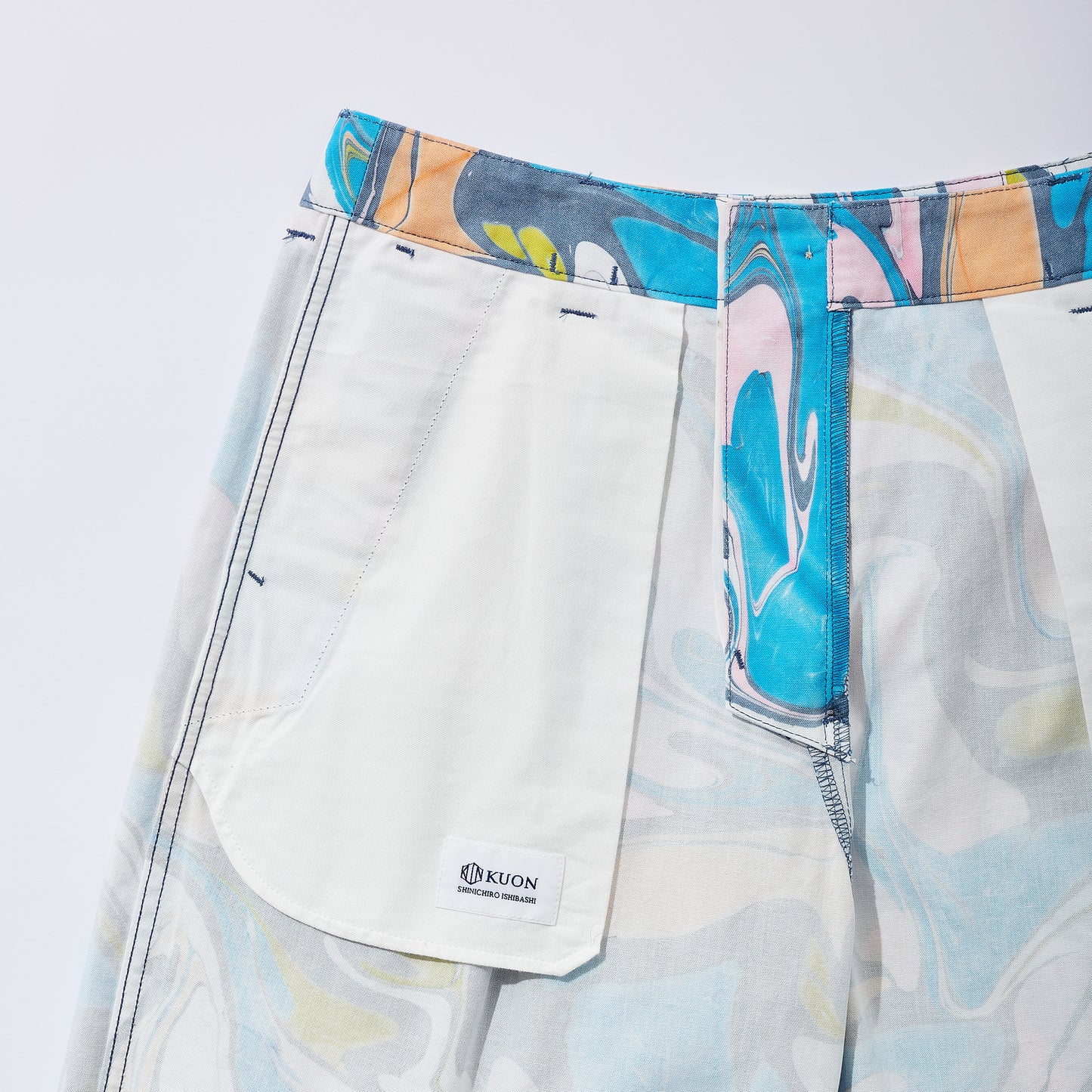 Suminagashi Printed Wide Shorts