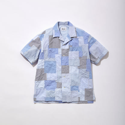 Sashiko Patchwork Camp Collar Shirt