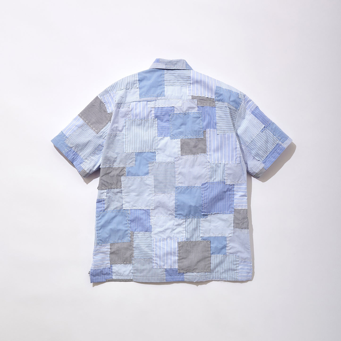 Sashiko Patchwork Camp Collar Shirt