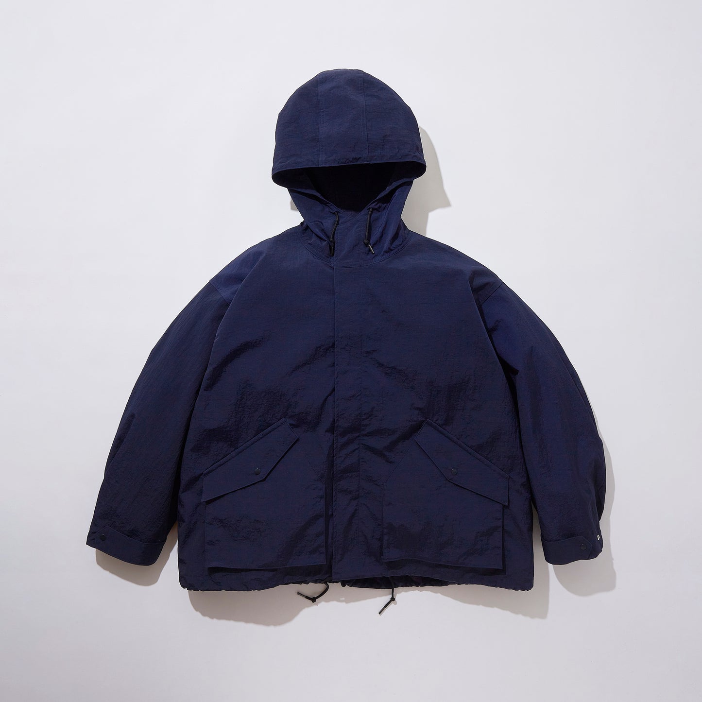 Indigo Nylon Hooded Jacket