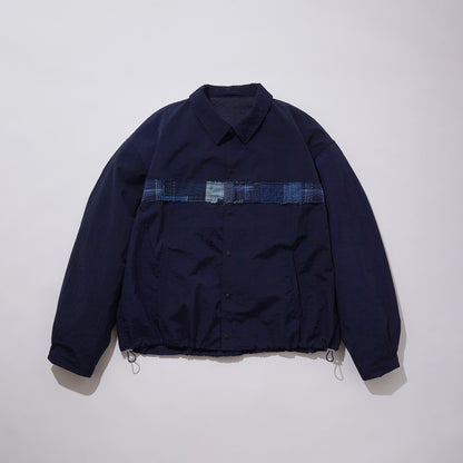 Indigo Nylon Coaches Jacket -Boro-