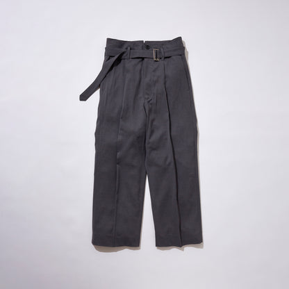 Single Pleated Belted Trousers