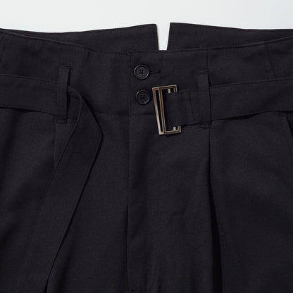 Single Pleated Belted Trousers