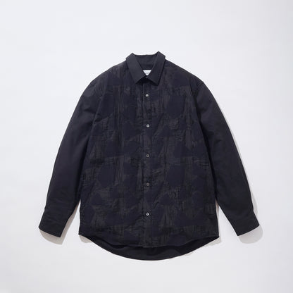 Jacquard Patchwork Regular Collar Shirt