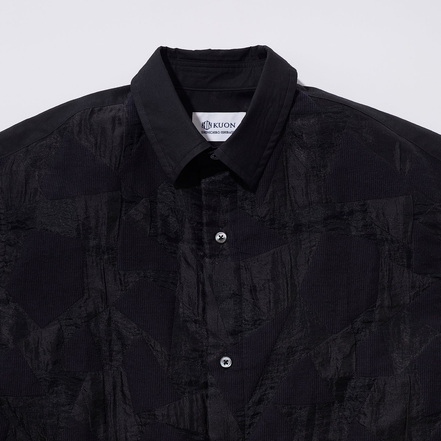 Jacquard Patchwork Regular Collar Shirt