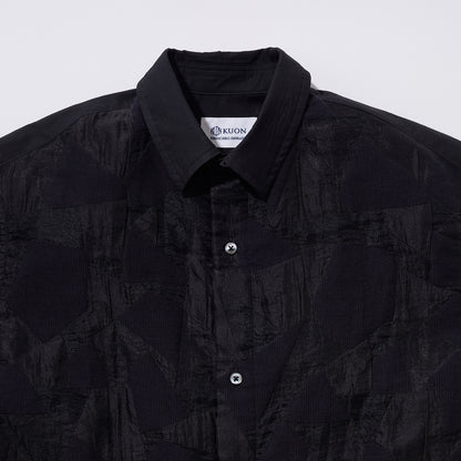 Jacquard Patchwork Regular Collar Shirt