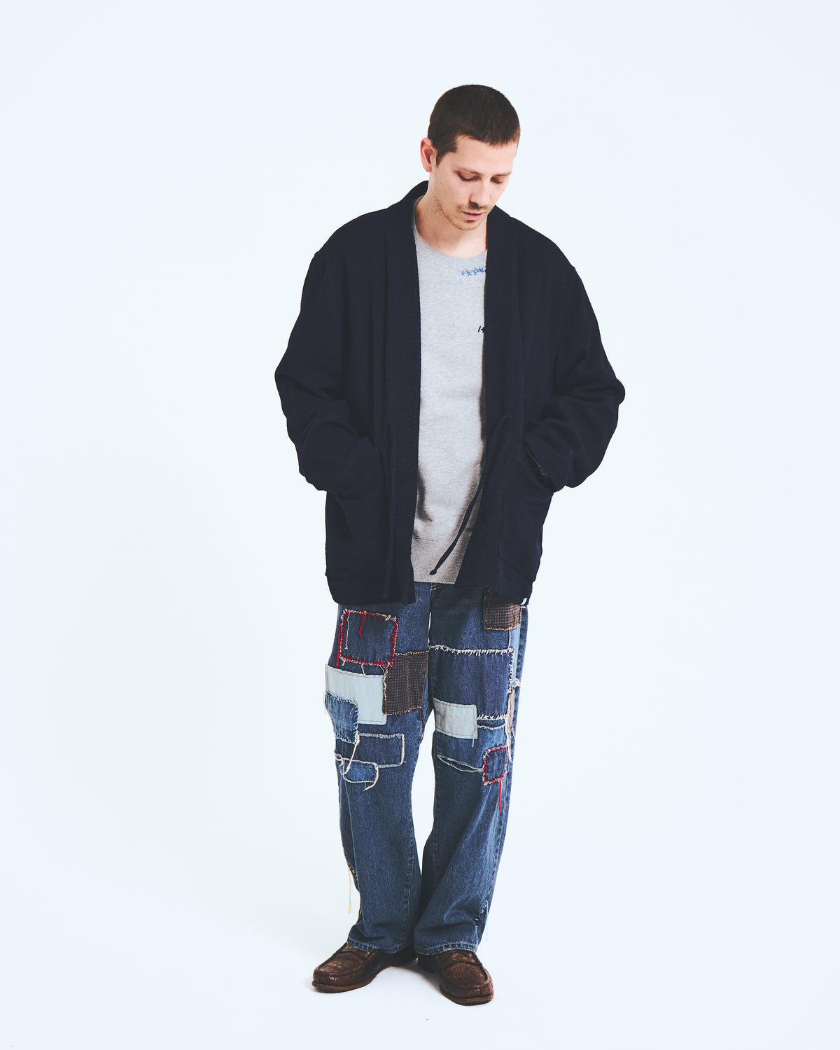 Sashiko Mended Indigo Denim Trousers