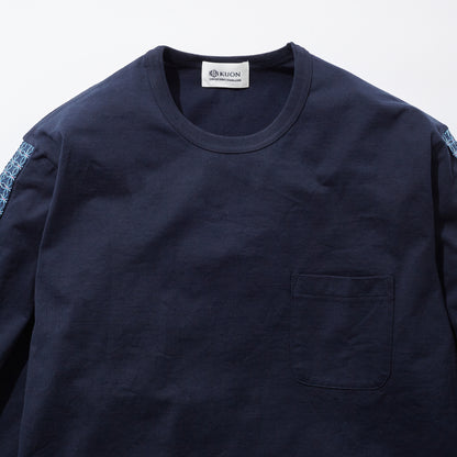 Sashiko Embroidery Trimmed L/S Tee