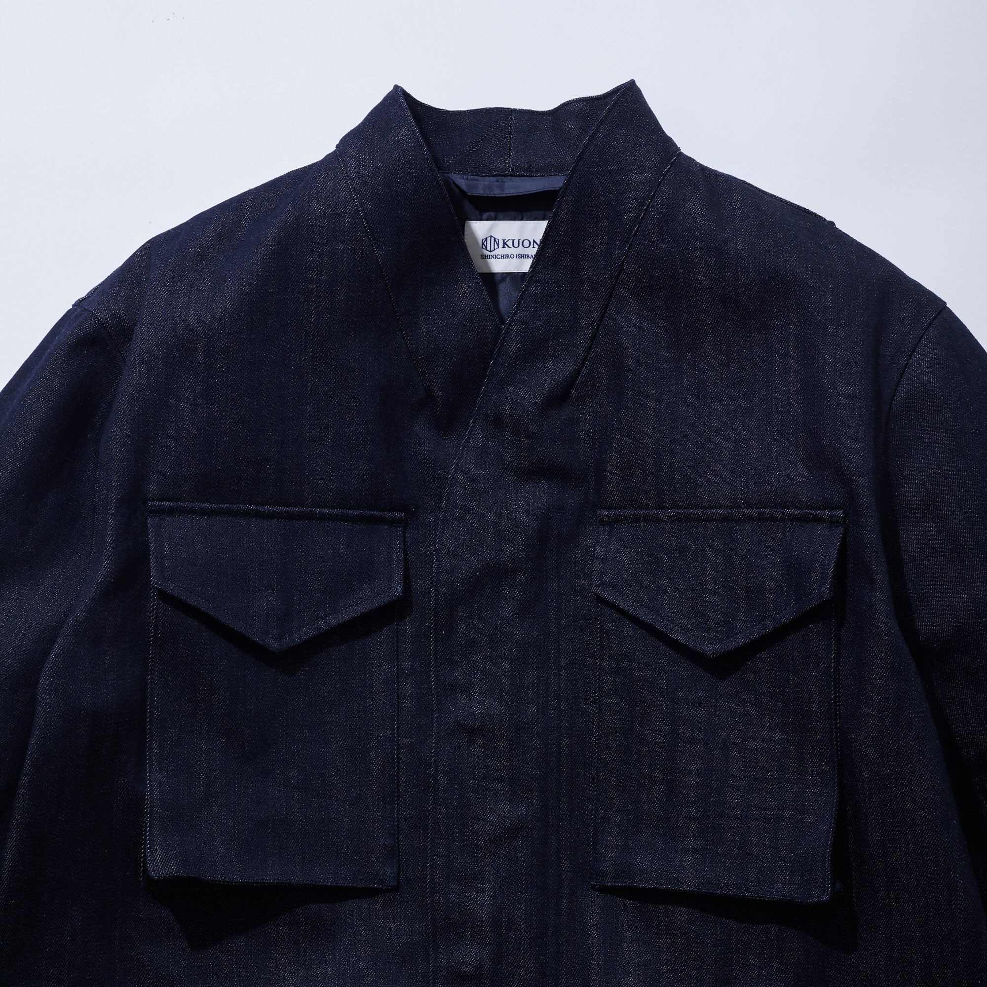 Kimono Collar Denim Field Jacket – KUON Tokyo