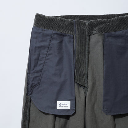 Fanage Corduroy Belted Tapered Trousers