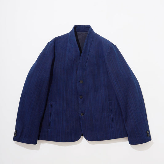 Aizome Sashiko Kimono Collar Blazer