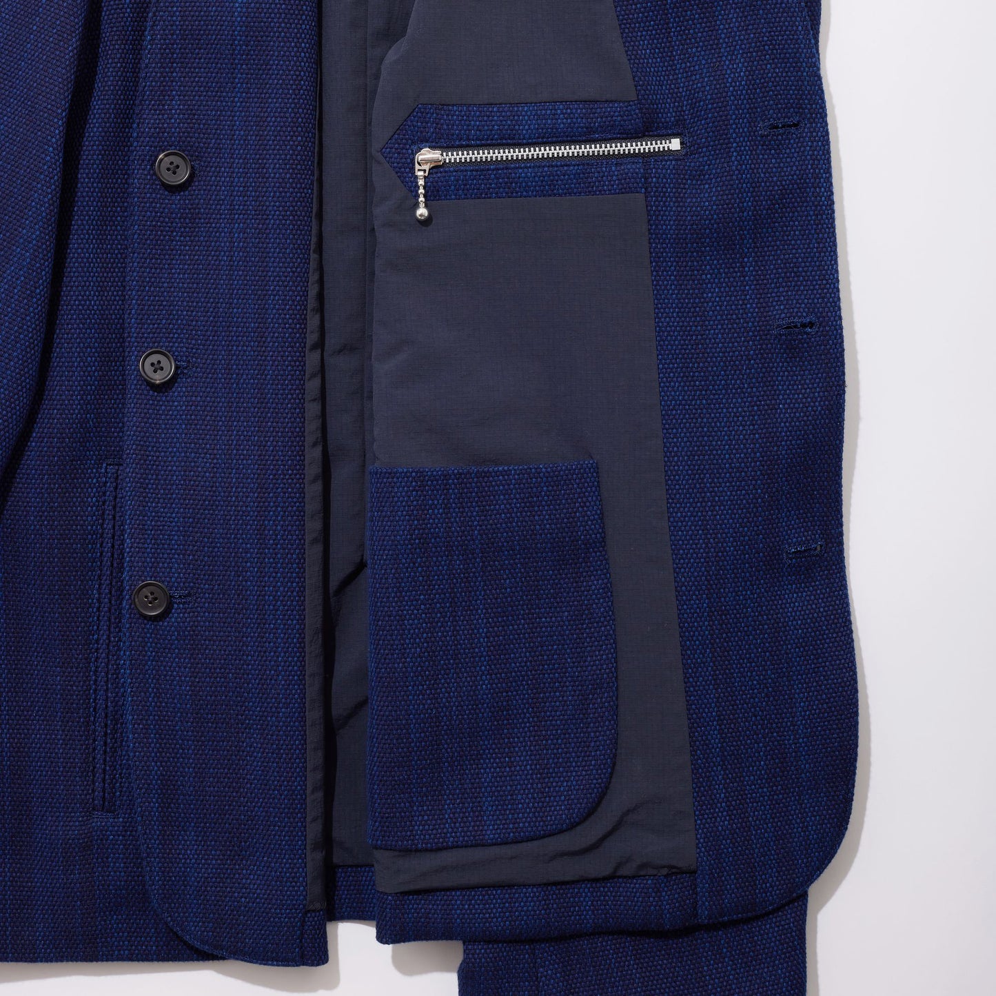 Aizome Sashiko Kimono Collar Blazer