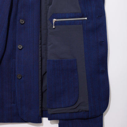 Aizome Sashiko Kimono Collar Blazer