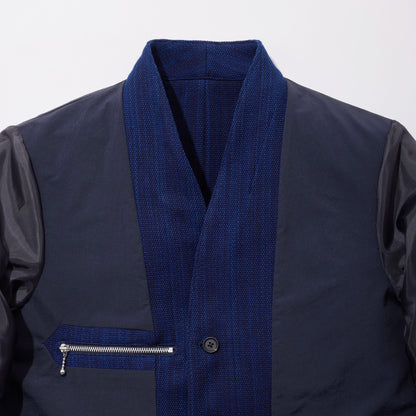 Aizome Sashiko Kimono Collar Blazer