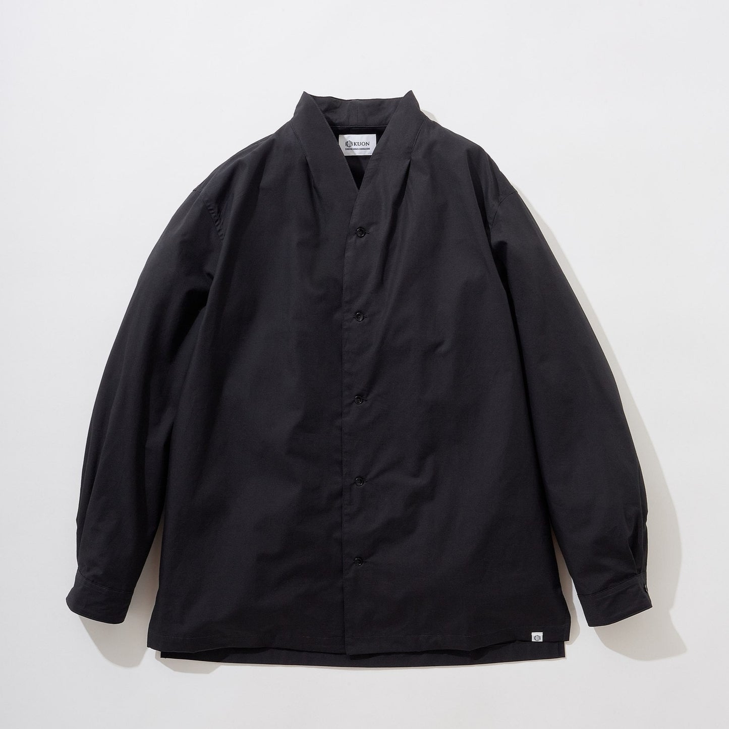 Cotton Poplin Kimono Collar Shirt