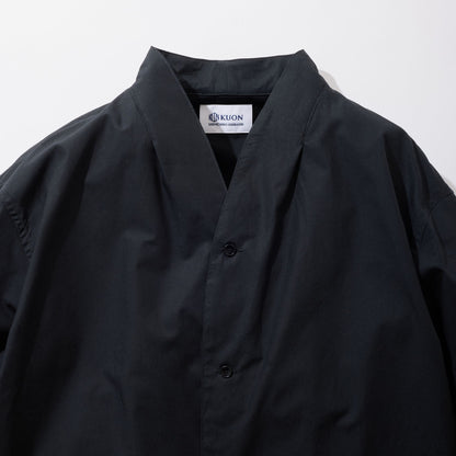 Cotton Poplin Kimono Collar Shirt