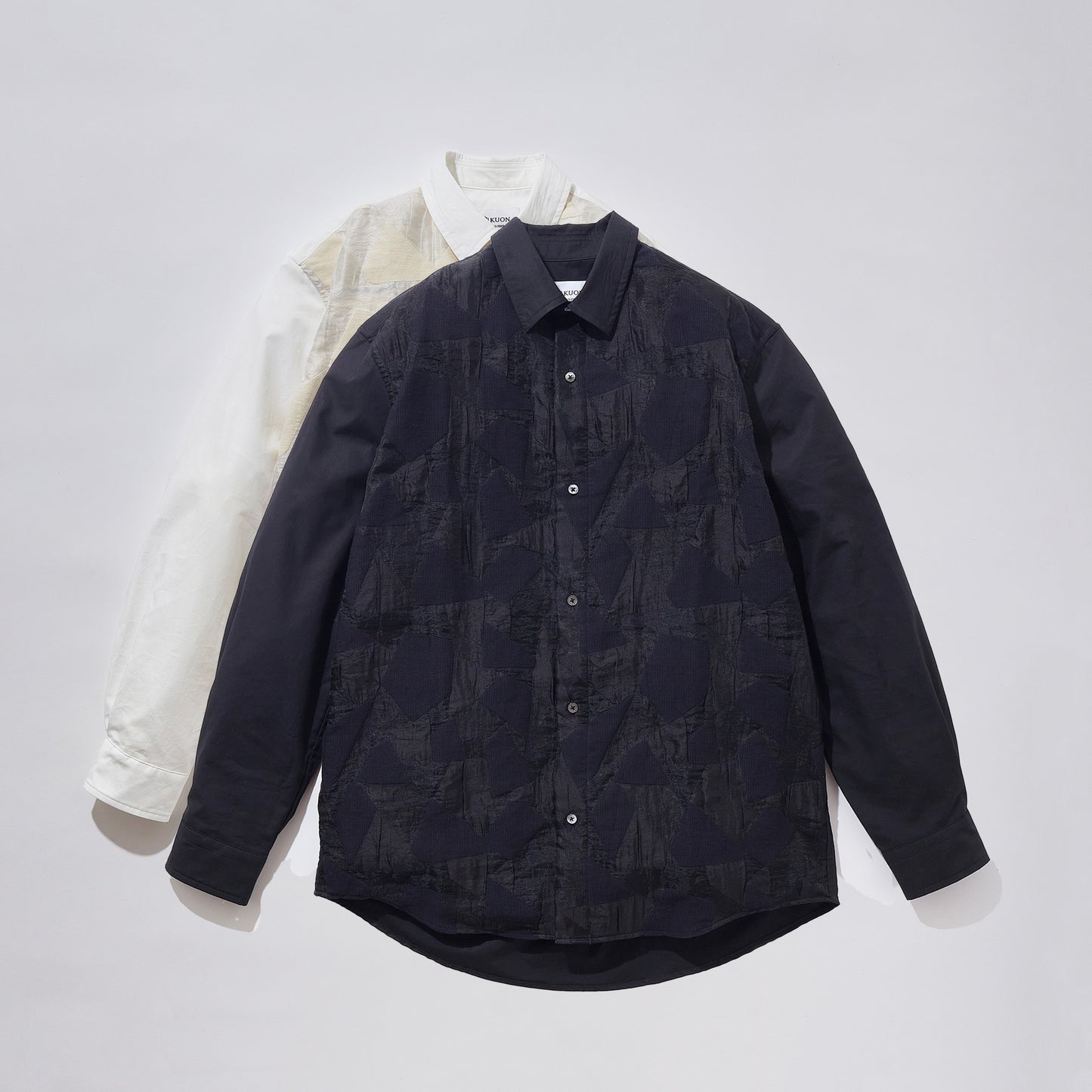 Jacquard Patchwork Regular Collar Shirt