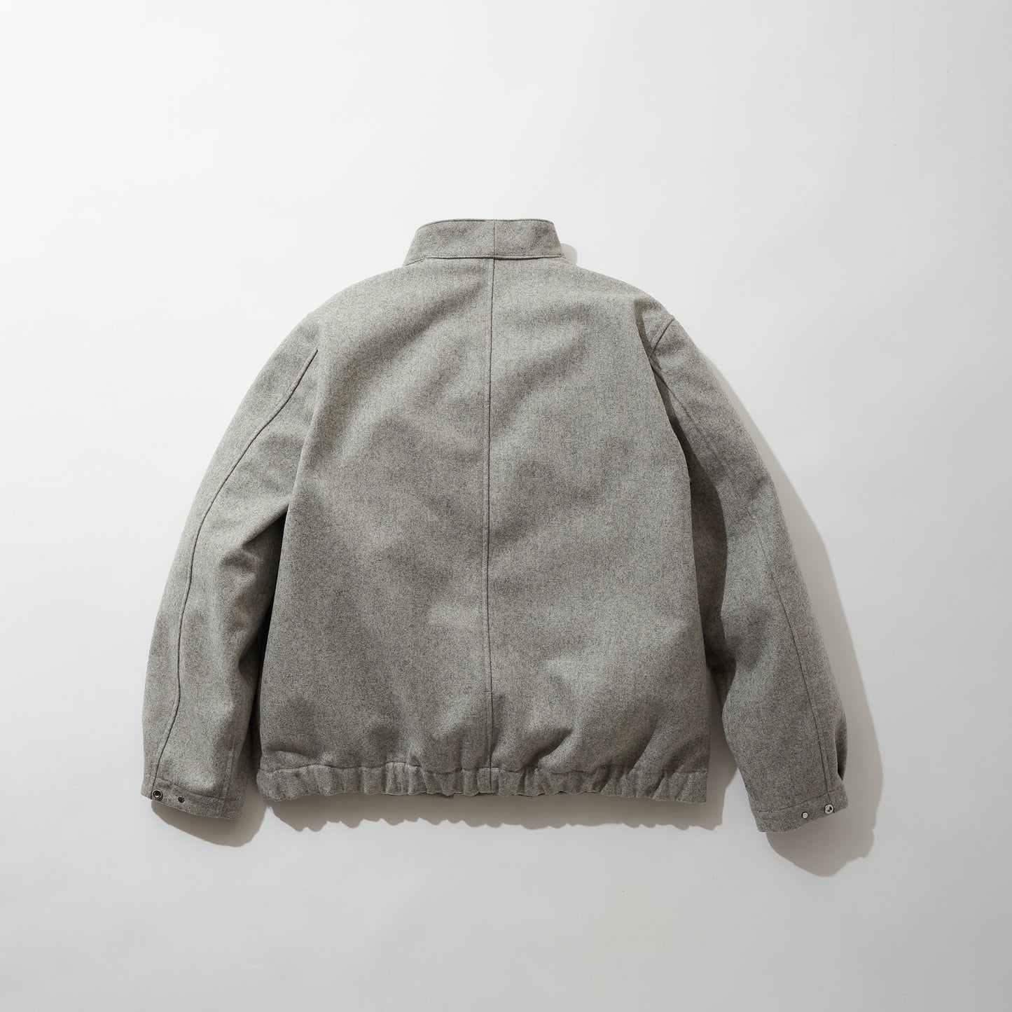 Wool Flannel Kimono Collar Bomber Jacket