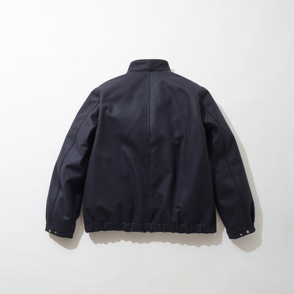 Wool Flannel Kimono Collar Bomber Jacket