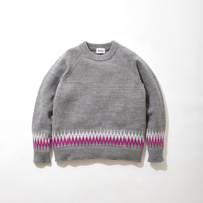 Wool/Plant Dyed Cotton Zig-Zag Sweater