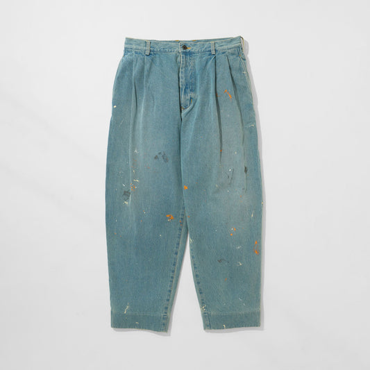 Denim Tapered Trousers (Paint-Splattered)