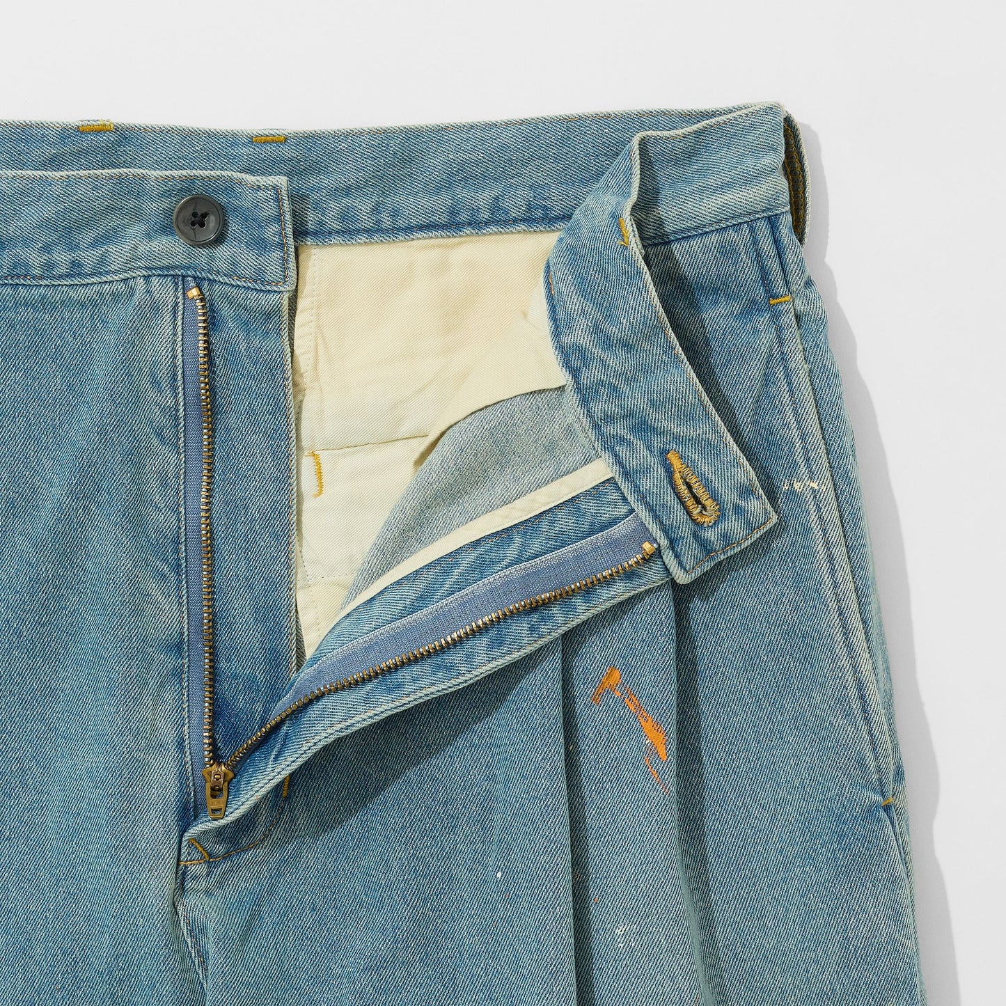 Denim Tapered Trousers (Paint-Splattered)