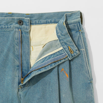 Denim Tapered Trousers (Paint-Splattered)