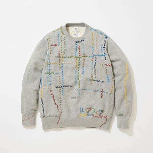 [x LOOPWHEELER] Cluttered Sashiko Sweatshirt