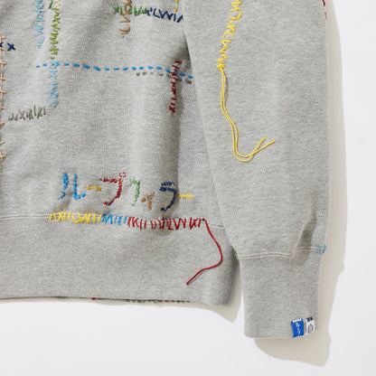 [x LOOPWHEELER] Cluttered Sashiko Sweatshirt